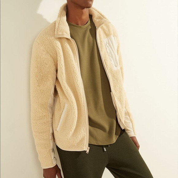 New GUESS Pacific Sherpa Active Track Jacket SZ M - Picture 1 of 11